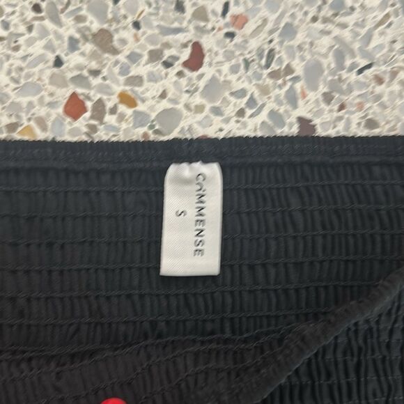 New Commense black midi side slit long sleeve dress small S - Picture 4 of 8